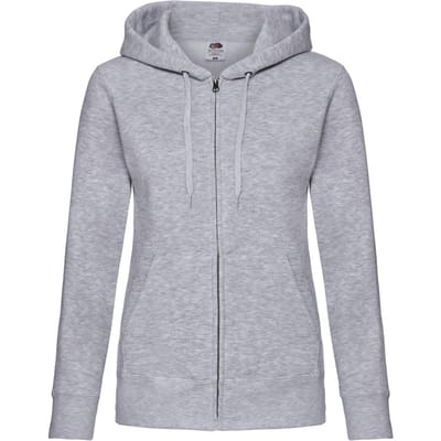 Fruit of the Loom Dames/Dames Premium Sweatjack met kap Lady Fit (Heide Grijs)