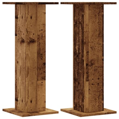 vidaXL - Plantenstandaards - 2 - st - 30x30x80 - cm - bewerkt - hout - oud - houtkleurig