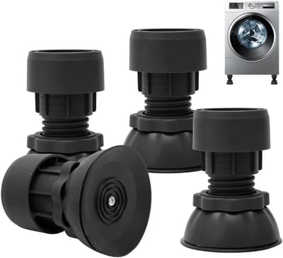 Trillingsdempers voor wasmachines en drogers, 4 stuks, antislipmatten, verstelbare hoogte, universele anti-vibratie oplossing voor stabiliteit en geluidsreductie