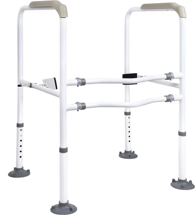 Verstelbare Toiletbeugel met Frame – Toiletsteun voor Senioren – Antislip en Stabiel – Wit