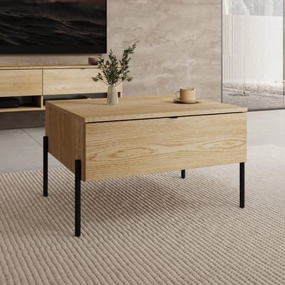 Meubella - Oriya - Salontafel - Eikenpatroon - 70x60x43 cm