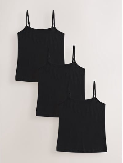 Next - Meisjes - Set van 3 topjes met bandjes - Zwart