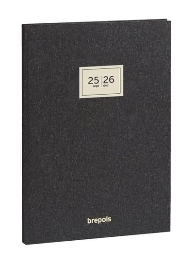 Brepols agenda 2026 - 16Maanden - Weekly Notebook - ESSENZ - Schoolagenda - 1 week op 2 pagina's - Semi-soepele omslag - Weekoverzicht - Antraciet - 14.8 x 21 cm - september 2025 tm december 2026