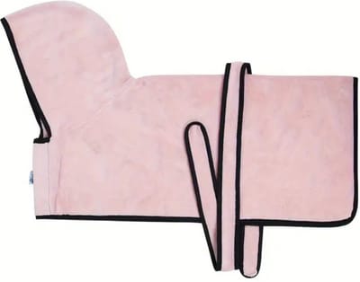 Livano Hondenbadjas - Hondenhanddoek - Voor Honden - Hondenkleding - Hondentrui - Hoodie - Sneldrogend - Roze - S
