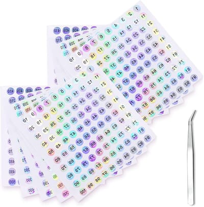 10 Vel Waterproof Genummerde Labels voor Sorteren, Opslaan en Archiveren - Reflecterende Plaklabels voor Schoolbenodigdheden en Organisatie