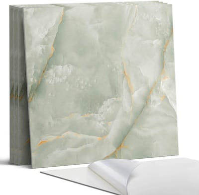Coloray Wandpanelen Zelfklevend - Natuurlijk marmerpatroon Zelfklevende Wandpanelen - 50 cm x 50 cm - Groente Wandpaneel PVC - 5 stuks - Texturen Wandpanelen Zelfklevend - Wandpaneel Keuken - Wandpanelen Badkamer