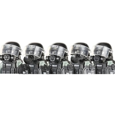 Stadspolitie China PTU Unieke Krachten Bouwstenen Aanvalssoldaat CTRU Figuren Gasmasker Militaire Wapens Bakstenen Speelgoed