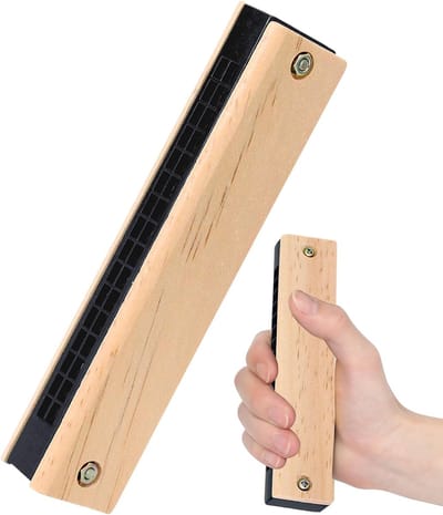 Houten Mondharmonica - Muziek Instrument - Kinderen Leren - 16 Dubbele Gaten - 13.5 x 2.5 x 3.5 cm - Houtkleur
