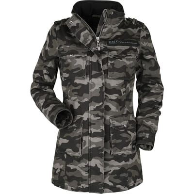 Black Premium by EMP Winterjas - Ladies Field Jacket - S - voor Vrouwen - dark camo