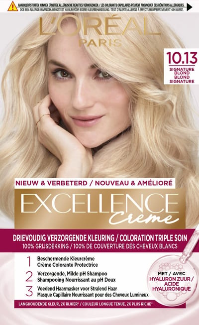 L’Oreal Paris Excellence Crème 10.13 - Signature Blond - Permanente Kleuring - gegarandeerde 100% grijsdekking - Haarverf