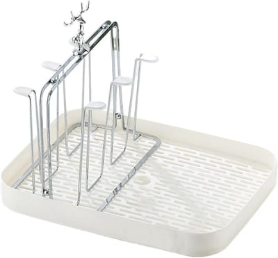 Beker Droogrek - Afdruiprek Kopjes - Keuken Organiseren - Ruimtebesparend Ontwerp - 16 x 15.5 x 16 cm - Zilver