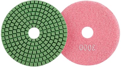 Diamant Polijstpad - Polijstschijf Slijpschijf - Steen Polijsten - Scherp Slijtvast - 100 mm 3000 Korrel - Geel