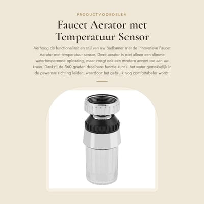 Solidchoice - Faucet Aerator met Temperatuur Sensor - LED Verlichting - Waterbesparend - 360° Draaiend - ABS - Besparen op Waterverbruik - Geschikt voo...
