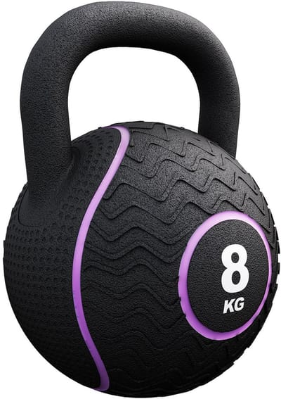 Gorilla Sports Kettlebell - Gietijzer - Rubber - Gewicht - Zwart - 8 kg