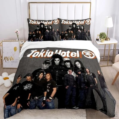 Tokio Hotel Beddengoed Set Eenpersoons Twin Dekbedovertrek Set HD Dekbedovertrek voor Kinderen Beddengoed Sets Beddengoed Slaapkamer Decor Baby 120x150cm