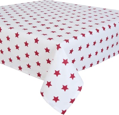 Tafelkleed - 100% Katoen - Catch a Star - Sterren- 150 x 250 cm - Rood