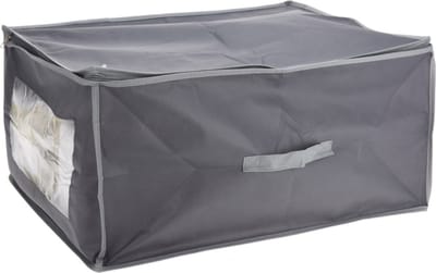 Storage Solutions Dekbed/kussen opberghoes - met venster - grijs - 60 x 45 x 30 cm - Opberghoes - Dekentas - Kussentas