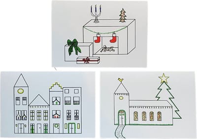 FESTIVE GIFTS Kerstkaarten - kaarten - Unieke - 6 kaarten - Kerst - Duurzaam - Kleurrijk