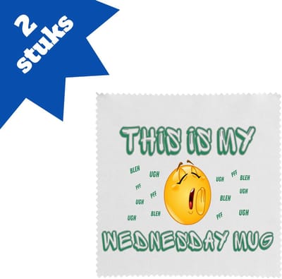 Akyol - this is my wednesday mug brillendoekjes - Koffie - iemand die houdt van koffie - kopje koffie - woensdag koffie - koffie liefhebbers - quote - verjaardagscadeau - cadeau - kado - gift - geschenk - verrassing - 17,8 bij 17,8 cm - 2 stuks