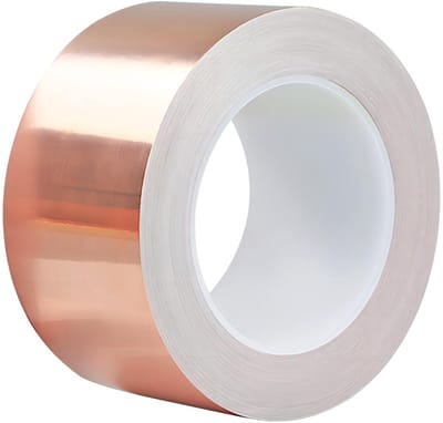 Koper Zelfklevende Tape 65mm x 20m, Enkele Zijde Geleidend, Ideaal voor Elektronische Circuits en Reparaties