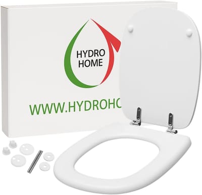 Toiletbril - Zitting Deksel - Badkamer Upgrade - Hout Gelakt - Ovaal Vorm - Wit