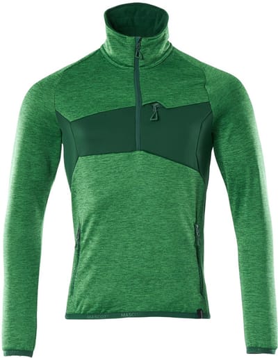 Mascot Accelerate Fleecetrui met korte rits 18003-316 - helder groen/groen - 3XL