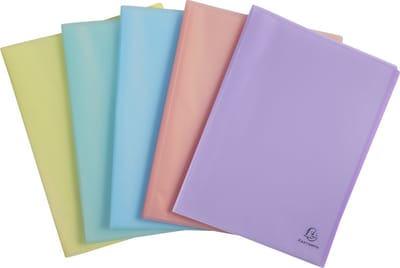 Exacompta 20x Showalbum in halfharde polypropyleen Chromaline Pastel 20 tassen - 40 zichten A4 - Geassorteerd - 88270E