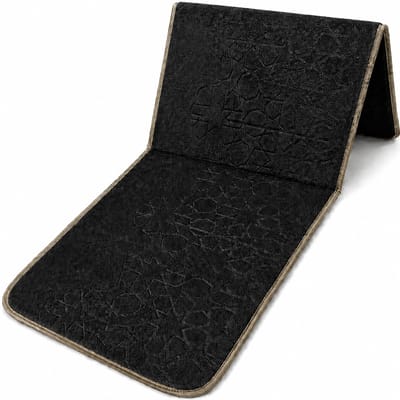 Baraka Treasures Gebedskleed met Rugleuning - Opklapbare Gebedskleed - Gebedskleed met Rugsteun - Opvouwbare Gebedsmat - Sterren Design - Inclusief Tas - Sajada - Seccade - Eid Cadeau - 110cm x 55cm - Zwart