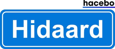 Hacebo - Plaatsnaam Sticker - 29x10 CM - Hidaard sticker - Verkeersborden sticker - grappige cadeaus - Hidaard