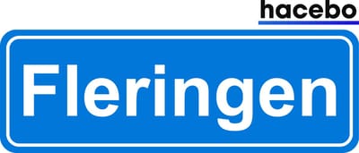 Hacebo - Plaatsnaam Sticker - 29x10 CM - Fleringen sticker - Verkeersborden sticker - grappige cadeaus - Fleringen