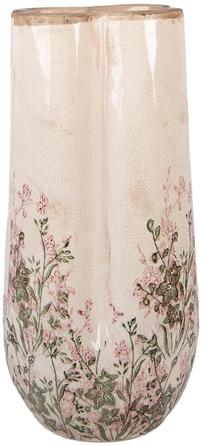 Clayre & Eef Vaas Ø 16x36 cm Beige Keramiek