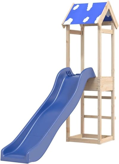 Speelhuis Grenenhout - Buiten Speelset - Kinderen Spelen - Met Glijbaan Zandbak - 90 cm Platform - Bruin
