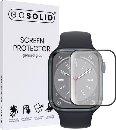 GO SOLID! ® Screenprotector geschikt voor Apple watch Series 8 (41 mm) gehard glas