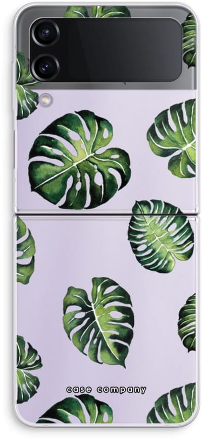 Case Company® - Hoesje geschikt voor Samsung Galaxy Z Flip4 hoesje - Tropische bladeren - Soft Cover Telefoonhoesje - Bescherming aan alle Kanten en Schermrand