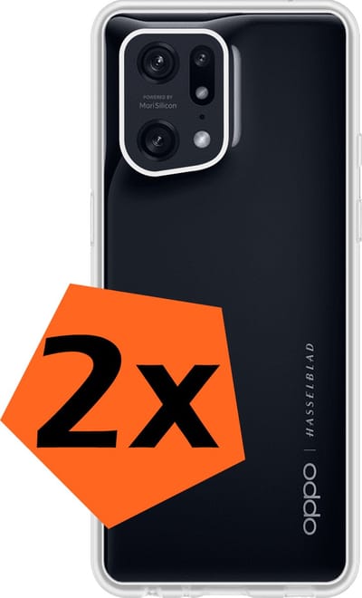 Hoes - 2 Stuks - Geschikt voor OPPO Find X5 - Sterk & Shockproof - Case Siliconen - Back Cover - Telefoon Hoes - Transparant