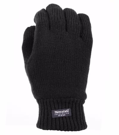 Thinsulate gebreide handschoenen - zwart - voor dames en heren - 100% Acryl L/XL
