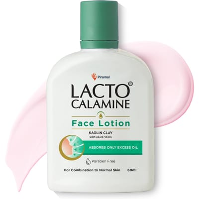 Lacto Calamine Gezichtslotion Kaolien Klei & Aloë Vera 60ml Dagelijkse Moisturizer Voor Gemengde Tot Normale Huid Oliecontrole En Stralende Gloed white