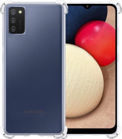Hoesje - Geschikt voor Samsung Galaxy A02s - Sterk & Shockproof - Siliconen Case - Back Cover - Telefoon Hoes Shock Proof - Telefoonhoesjes - Transparant