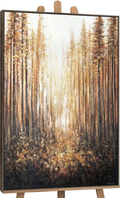 Canvas schilderij handgeschilderd forest radiance abstract – YS-Art Gallery – Luxe wanddecoratie voor woonkamer – Modern schilderij voor slaapkamer en hal