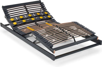 Beter Bed Select Lattenbodem Bossflex 600 deluxe elektrisch verstelbaar draadloos - 70 x 200 cm - antraciet/geel