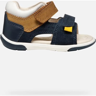 GEOX SANDAL ZAPITO DREUMES Sandalen - MARINEBLAUW/KARAMEL - Maat 26