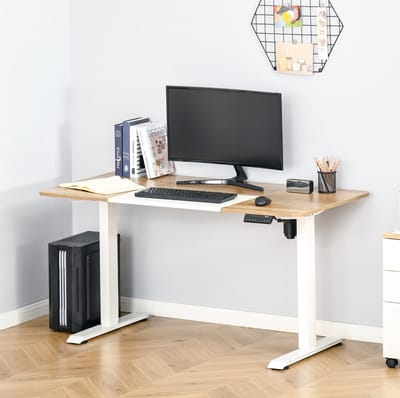 FloraGrace Bureau - Elektrisch Hoogteverstelbaar Zit Stabureau Met 4 Geheugenstanden - Voor Kantoor En Werkkamer - Wit Metaal - 140x70 Cm