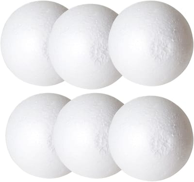Gerimport Piepschuim bal/bol - 6x - D10 cm - wit - DIY hobby/decoratie bal