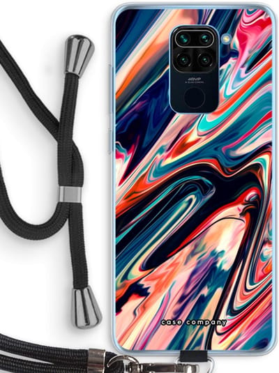 Case Company® - Hoesje met koord geschikt voor Xiaomi Redmi Note 9 hoesje met Koord - Quantum Being - Telefoonhoesje met Zwart Koord - Bescherming aan alle Kanten en Over de Schermrand