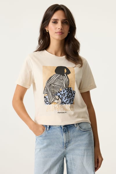 Garcia Ladies T-shirt Ss Whitecap Größe: XS | Hemden Outlet | Damen | Weiß