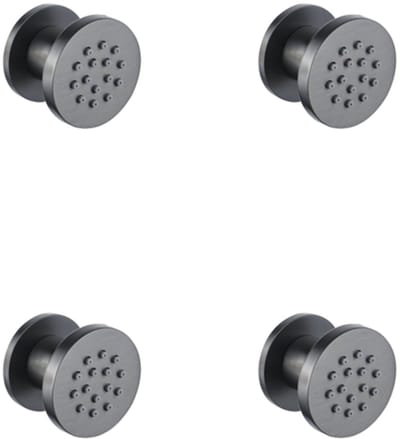 FugaFlow Eccelente Acces zijdouche - 5cm - rond - 4 stuks - Geborsteld Gunmetal PVD