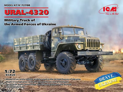 ICM Modelbouwpakket Militaire voertuigen - 72708 URAL-4320 - Military Truck of the Armed Forces of Ukraine Plastic - 1:72 - Modelbouw