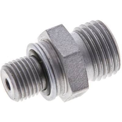 UNF 9/16''-18 x M10x1 Verzinkt Stalen Borstnippel ORFS 630 Bar - Hydrauliek - FL2S-M-EZE-009U-M10-O