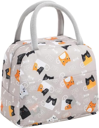 Ruime Geïsoleerde Lunchtas voor Vrouwen en Mannen, Waterdichte Koeltas voor Picknick en Werk, Lekvrije Thermische Lunch Organizer in Grijs