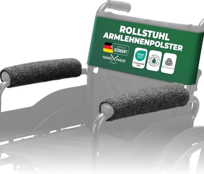 NOVALIV Armleuningbeschermers, set van 2, antraciet - Gevoerde armleuningkussens voor rolstoelen, bureau- en eetkamerstoelen - Zachte kussens, bescherming tegen slijtage - Comfortabele accessoires voor dagelijks gebruik en onderhoud